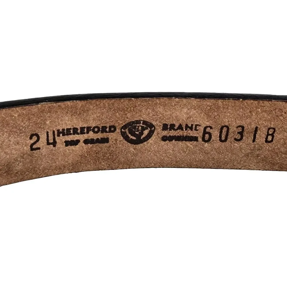 Hereford Boys Girls Size 24 Western Leather Belt Tooled Horse Shoe Buckle Vintag